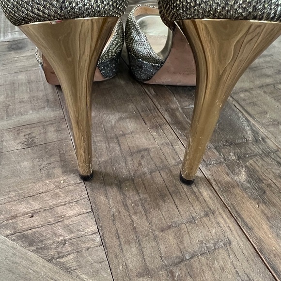 Jimmy Choo Kayden gold/silver glitter heels - Picture 5 of 10